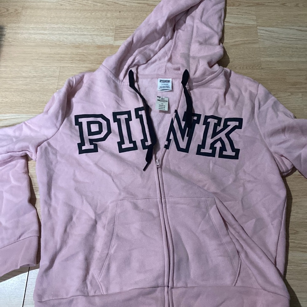 PINK zip up hoodie size  L